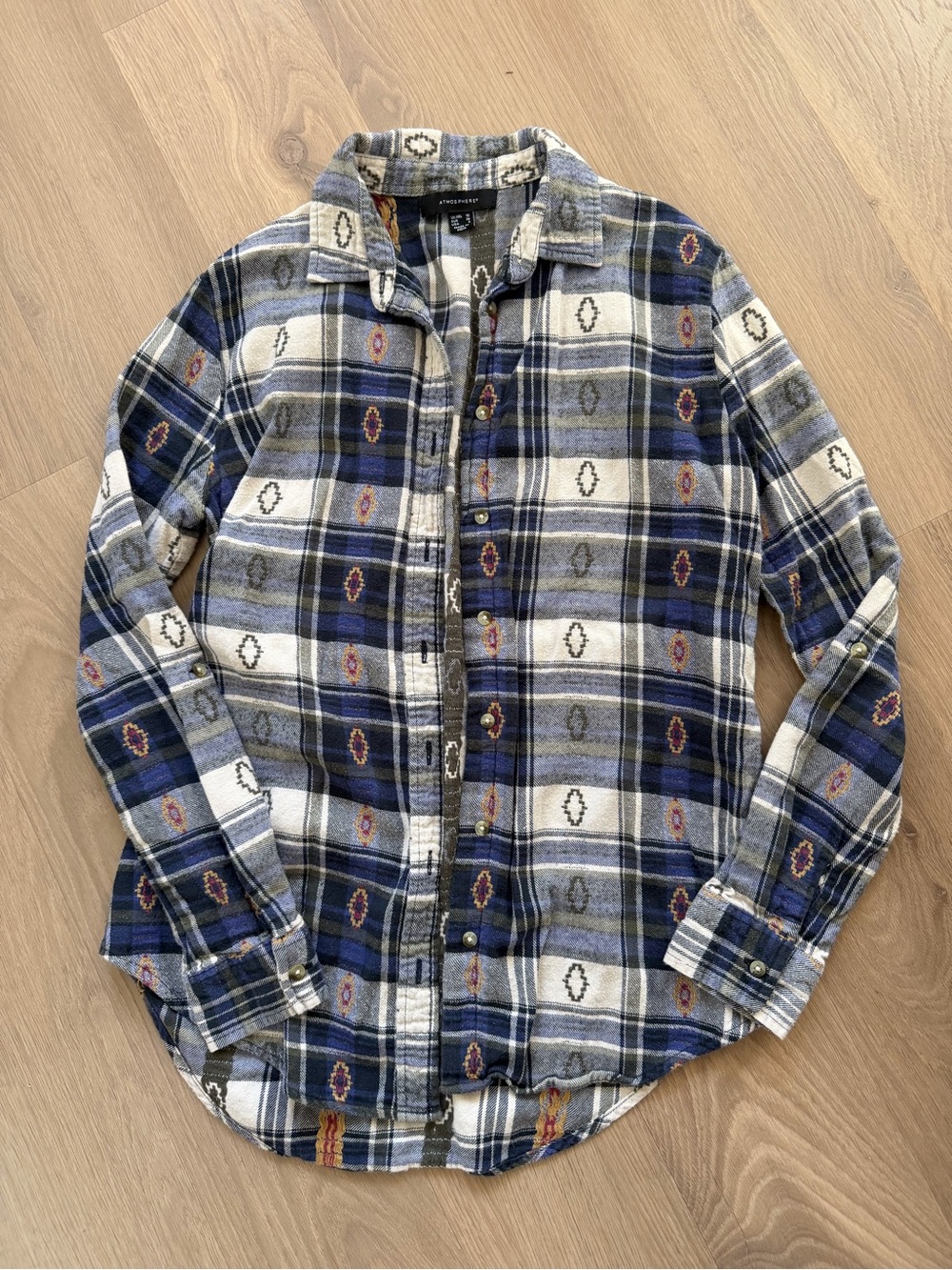 Blue Plaid Women’s Button-Up Shirt